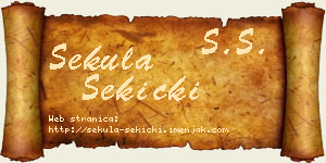 Sekula Sekicki vizit kartica